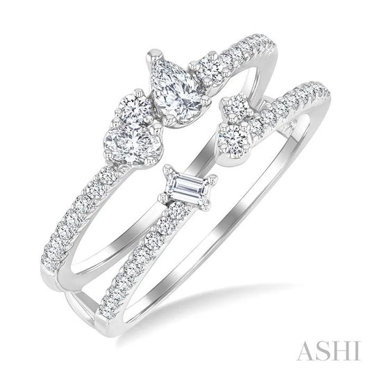 Mixed Shape Diamond Fashion Open Ring