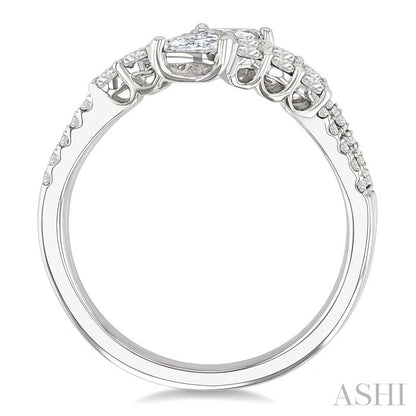Pear Shape 2 Stone Diamond Fashion Open Band