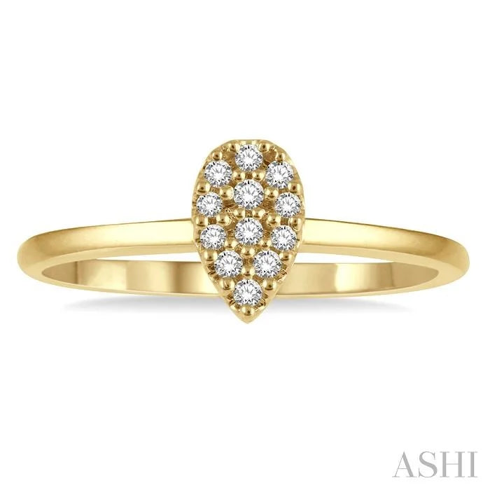 Stackable Pear Shape Petite Diamond Fashion Ring