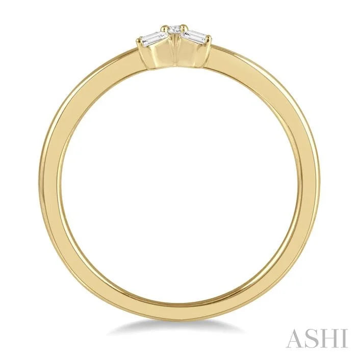 Stackable Cross Petite Baguette Diamond Fashion Ring