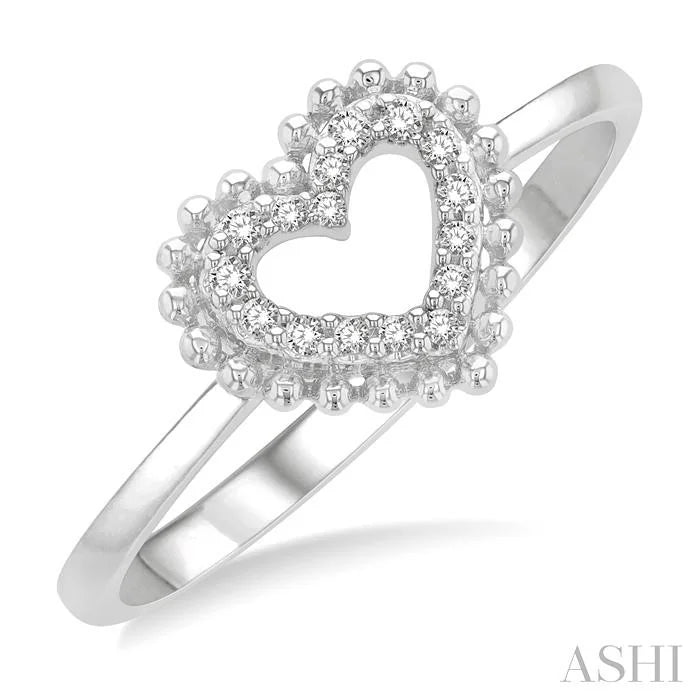 Stackable Bead Bijoux Heart Shape Petite Diamond Fashion Ring