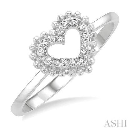 Stackable Bead Bijoux Heart Shape Petite Diamond Fashion Ring
