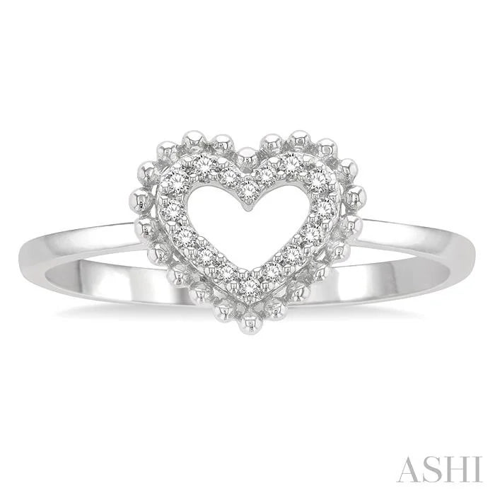 Stackable Bead Bijoux Heart Shape Petite Diamond Fashion Ring