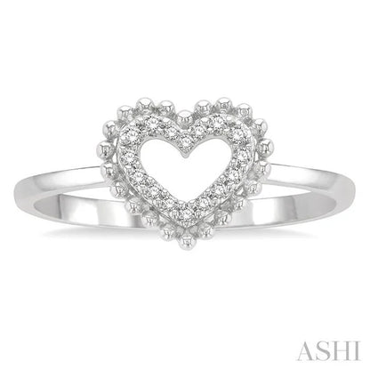 Stackable Bead Bijoux Heart Shape Petite Diamond Fashion Ring