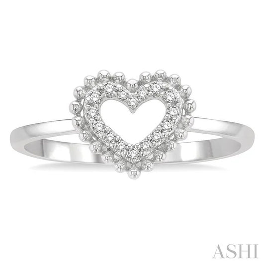 Stackable Bead Bijoux Heart Shape Petite Diamond Fashion Ring