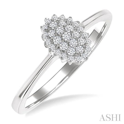 Oval Shape Petite Cluster Diamond Fashion Ring
