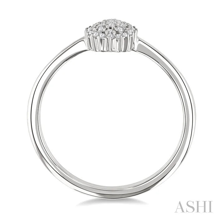 Oval Shape Petite Cluster Diamond Fashion Ring