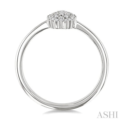 Oval Shape Petite Cluster Diamond Fashion Ring