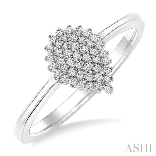 Pear Shape Petite Cluster Diamond Fashion Ring