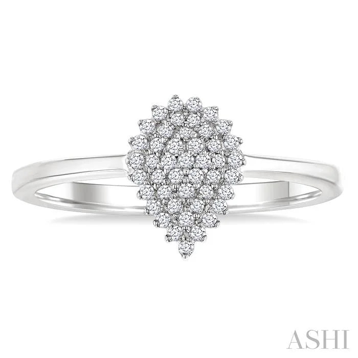 Pear Shape Petite Cluster Diamond Fashion Ring
