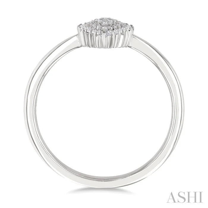 Pear Shape Petite Cluster Diamond Fashion Ring