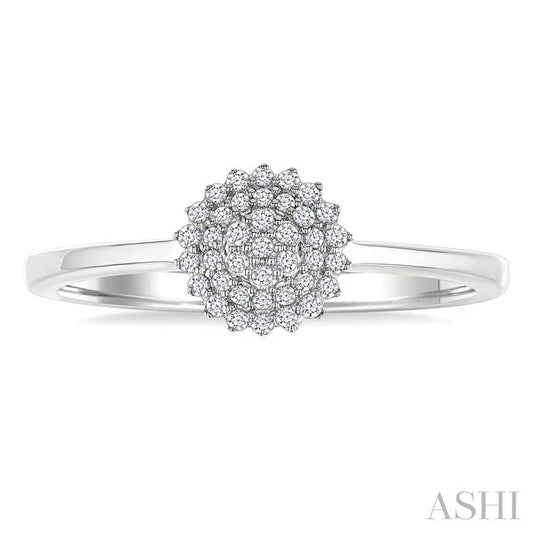 Round Shape Petite Cluster Diamond Fashion Ring