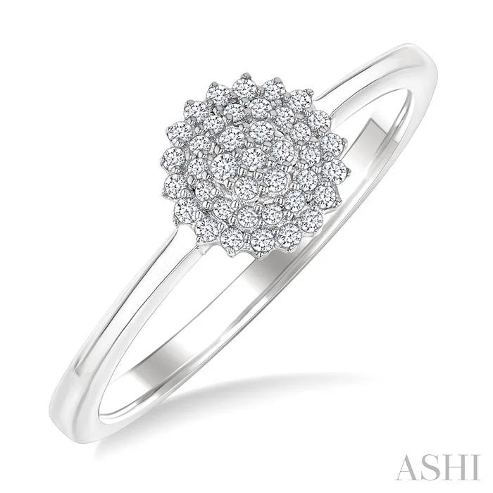 Round Shape Petite Cluster Diamond Fashion Ring