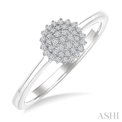 Round Shape Petite Cluster Diamond Fashion Ring