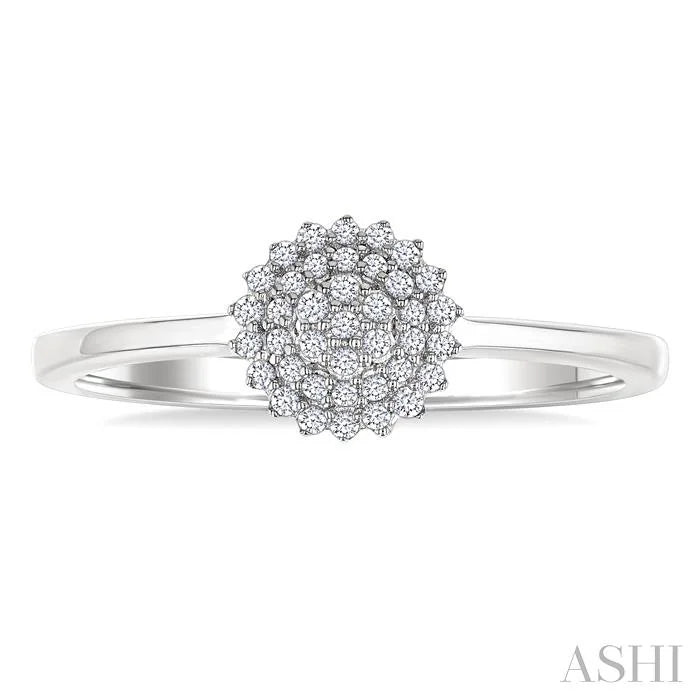 Round Shape Petite Cluster Diamond Fashion Ring