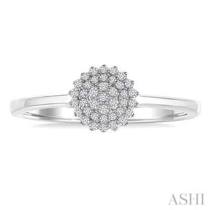 Round Shape Petite Cluster Diamond Fashion Ring