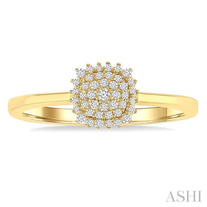 Cushion Shape Petite Cluster Diamond Fashion Ring