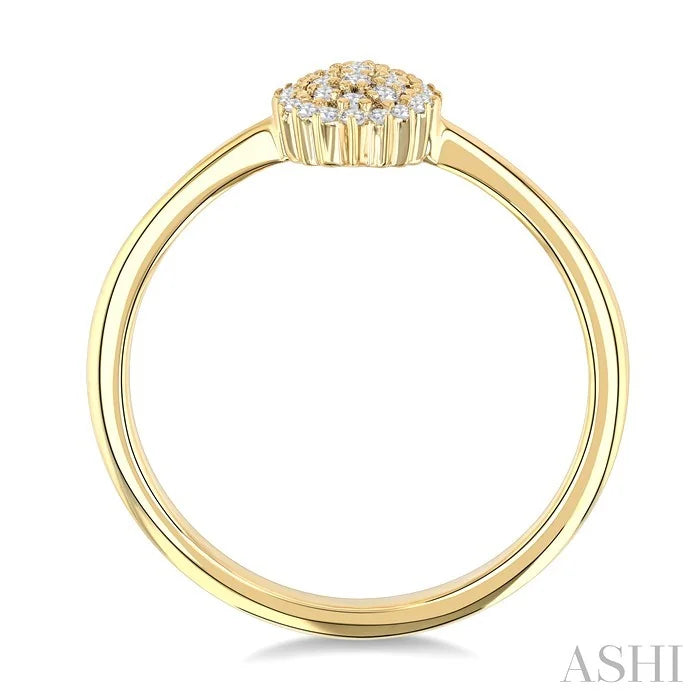 Oval Shape Petite Cluster Diamond Fashion Ring
