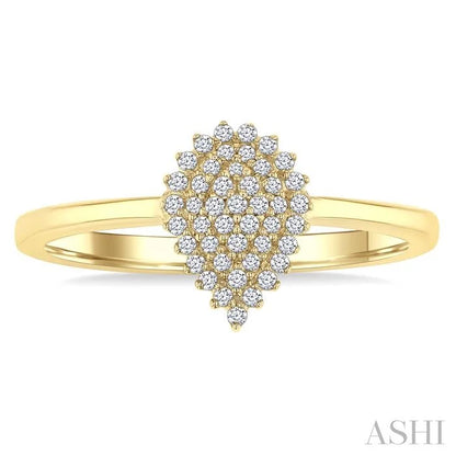Pear Shape Petite Cluster Diamond Fashion Ring