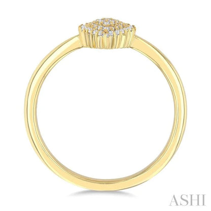 Pear Shape Petite Cluster Diamond Fashion Ring