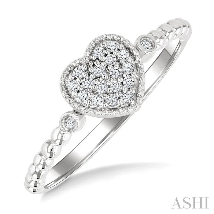 Bead Bijoux Heart Shape Petite Diamond Fashion Ring