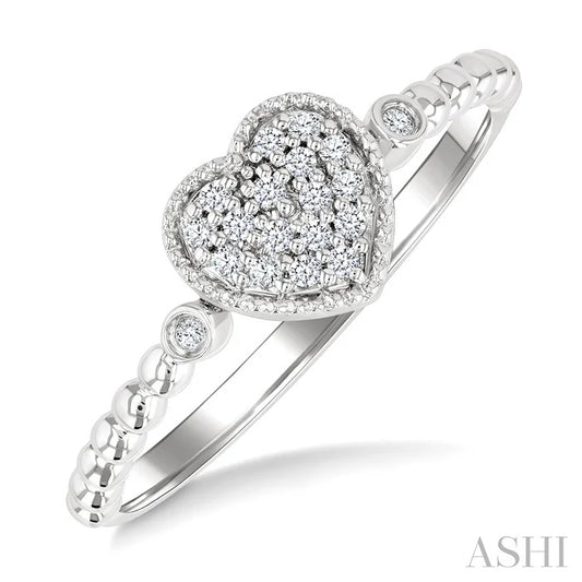Bead Bijoux Heart Shape Petite Diamond Fashion Ring