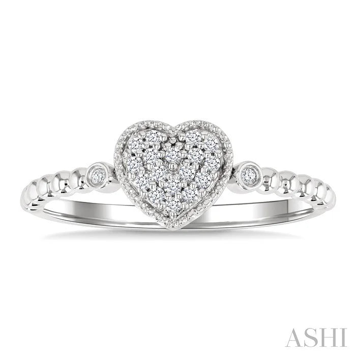 Bead Bijoux Heart Shape Petite Diamond Fashion Ring
