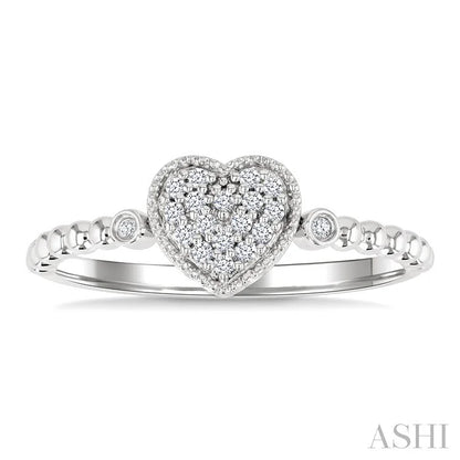 Bead Bijoux Heart Shape Petite Diamond Fashion Ring