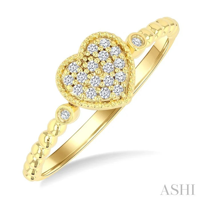 Bead Bijoux Heart Shape Petite Diamond Fashion Ring