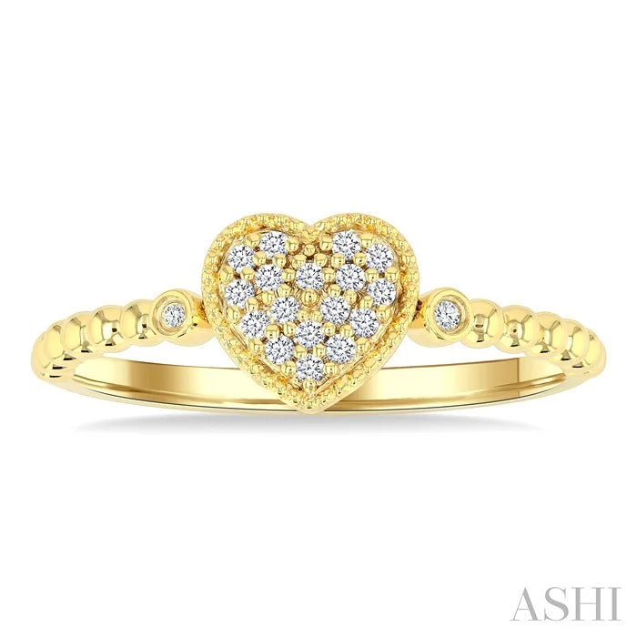 Bead Bijoux Heart Shape Petite Diamond Fashion Ring