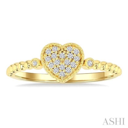 Bead Bijoux Heart Shape Petite Diamond Fashion Ring