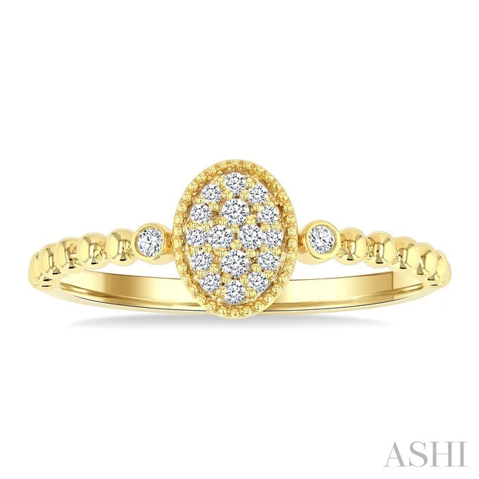 Bead Bijoux Oval Shape Petite Diamond Fashion Ring