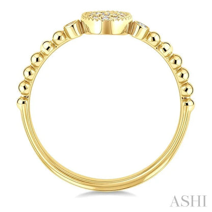 Bead Bijoux Oval Shape Petite Diamond Fashion Ring