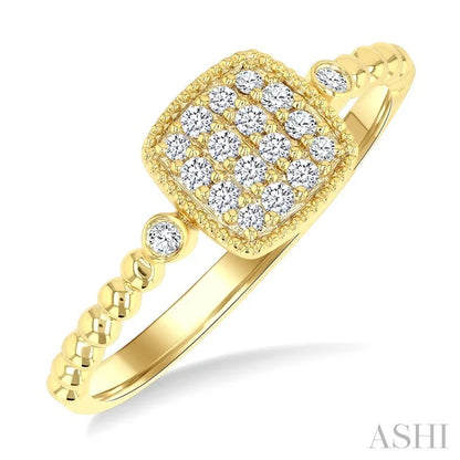 Bead Bijoux Cushion Shape Petite Diamond Fashion Ring
