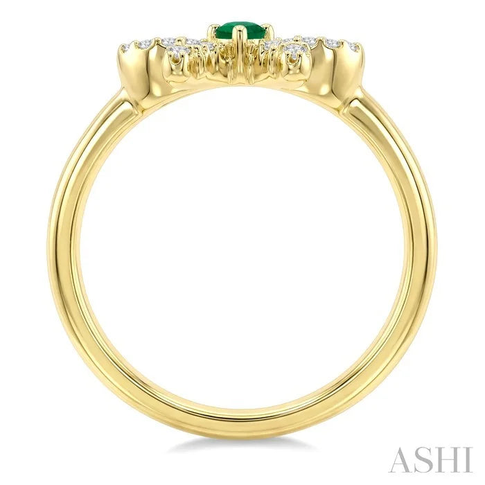Bow Gemstone & Petite Diamond Fashion Ring