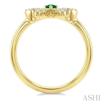 Bow Gemstone & Petite Diamond Fashion Ring