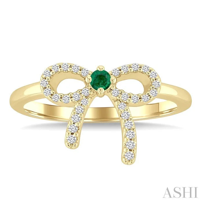 Bow Gemstone & Petite Diamond Fashion Ring