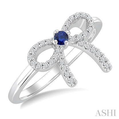 Bow Gemstone & Petite Diamond Fashion Ring