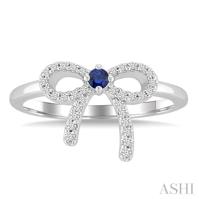 Bow Gemstone & Petite Diamond Fashion Ring