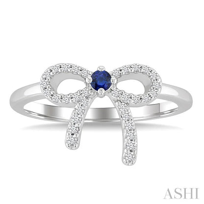 Bow Gemstone & Petite Diamond Fashion Ring