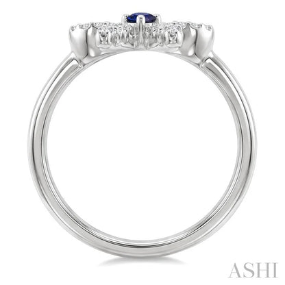 Bow Gemstone & Petite Diamond Fashion Ring