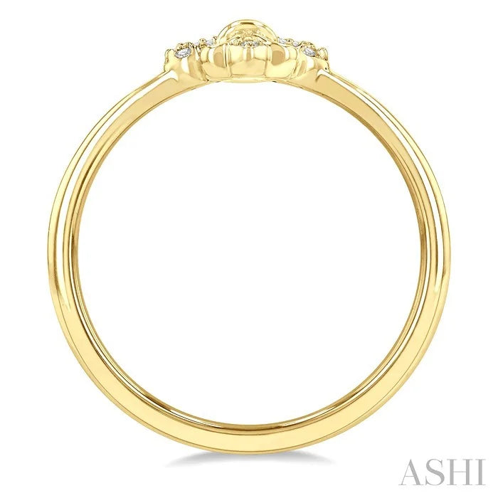 Stackable Fleur De Lis Petite Diamond Fashion Ring