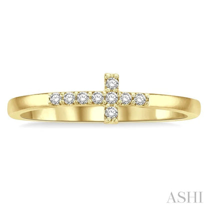 Stackable Sideway Cross Petite Diamond Fashion Ring