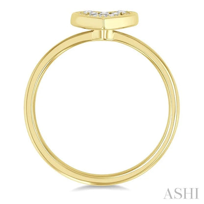 Heart Shape Bezel Set Petite Fusion Diamond Fashion Ring