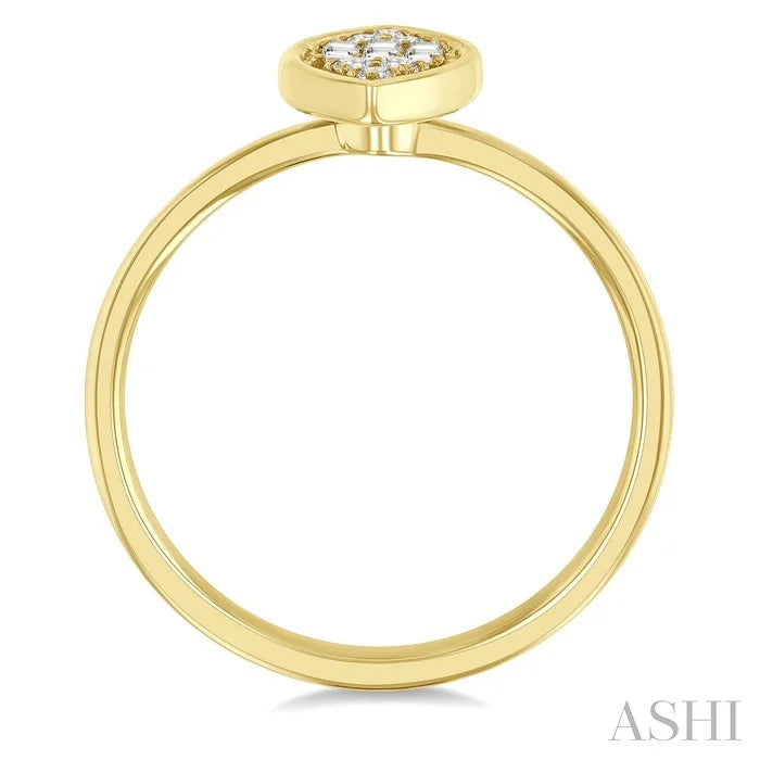 Marquise Shape Bezel Set Petite Fusion Diamond Fashion Ring