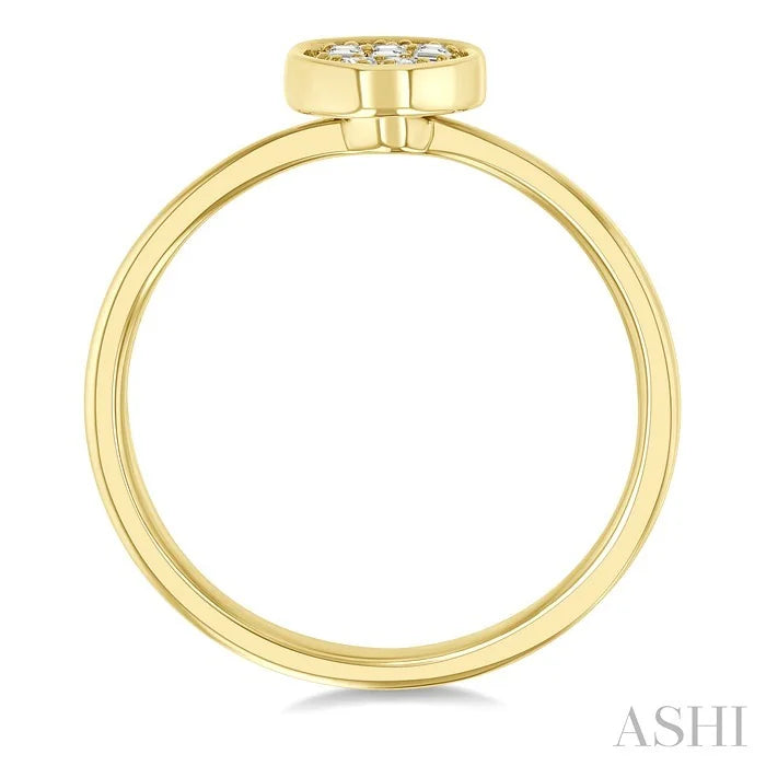 Oval Shape Bezel Set Petite Fusion Diamond Fashion Ring