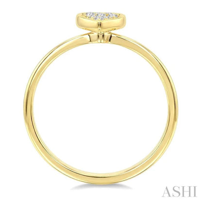 Pear Shape Bezel Set Petite Fusion Diamond Fashion Ring