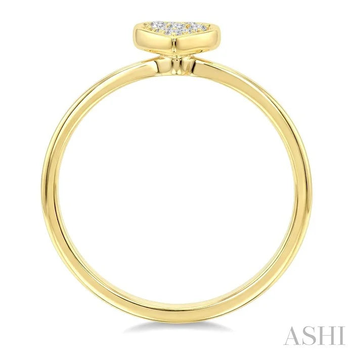 Pear Shape Bezel Set Petite Fusion Diamond Fashion Ring