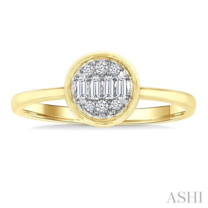 Round Shape Bezel Set Petite Fusion Diamond Fashion Ring
