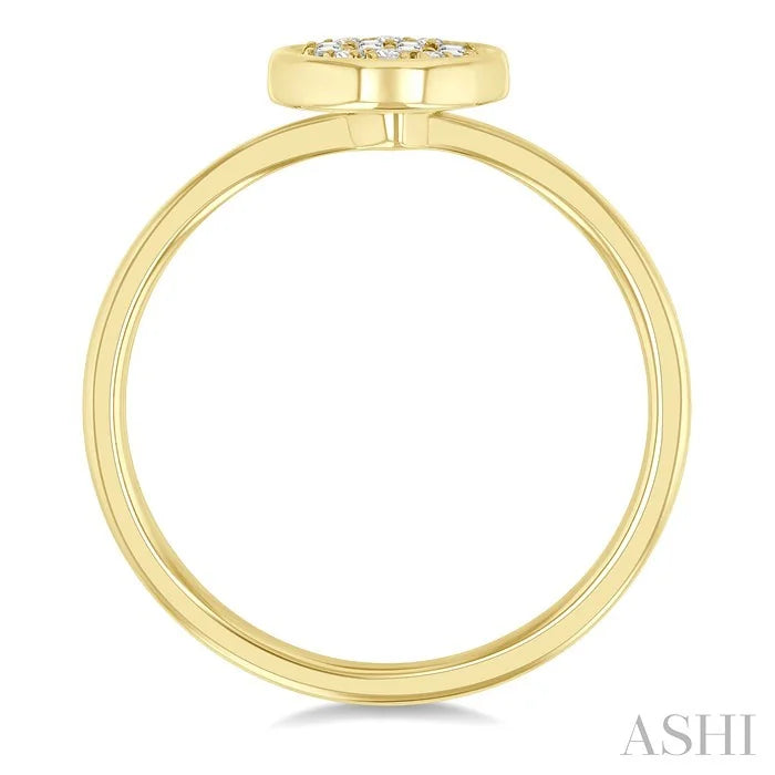 Round Shape Bezel Set Petite Fusion Diamond Fashion Ring